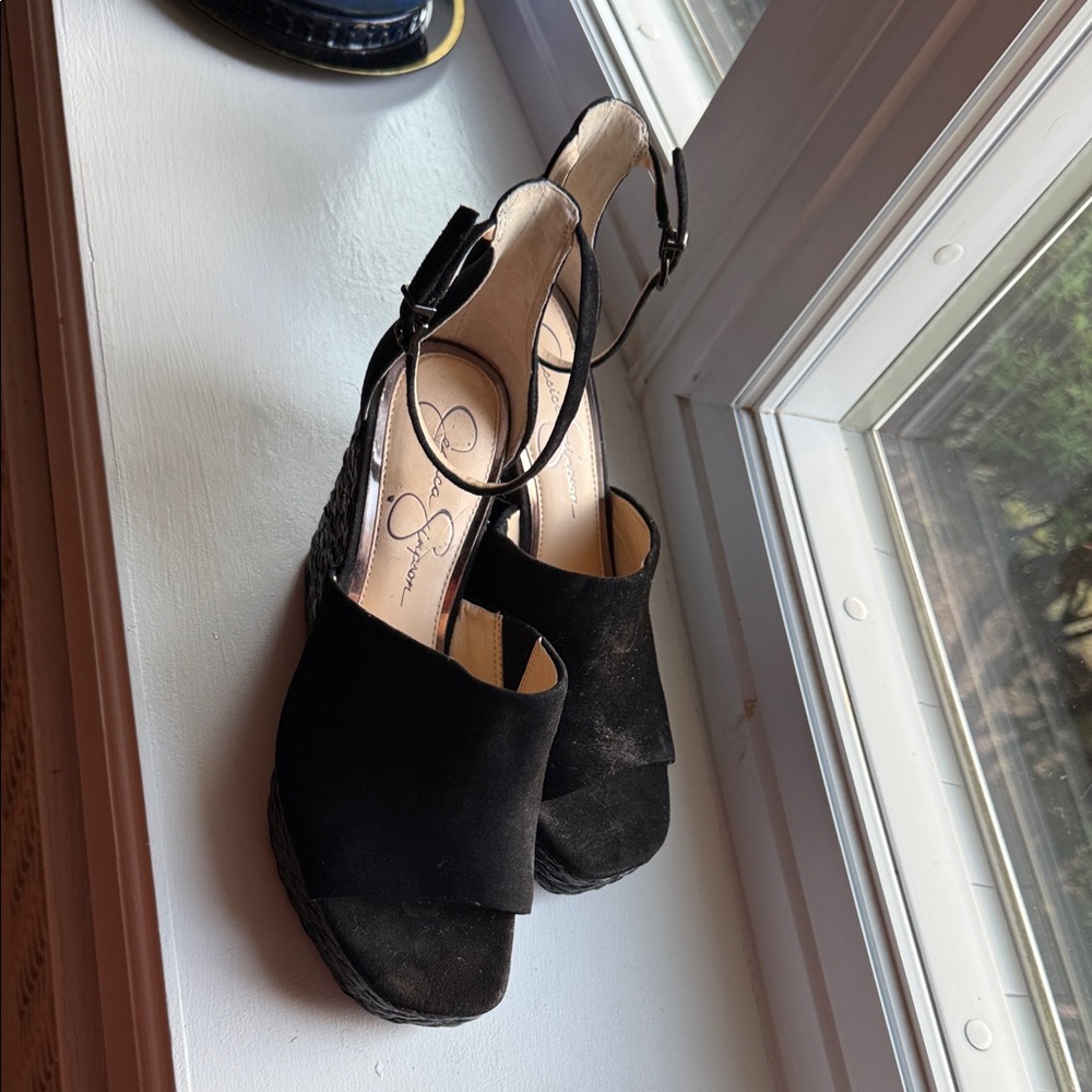 Jessica Simpson Black Suede Wedges